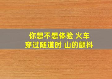 你想不想体验 火车穿过隧道时 山的颤抖